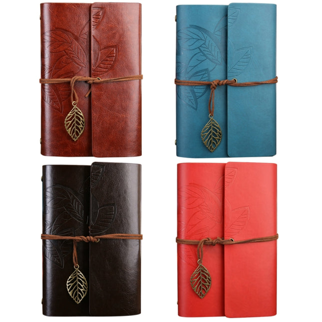 Creative Retro Autumn Leaves Pattern Loose-leaf Travel Diary Notebook, Size: L