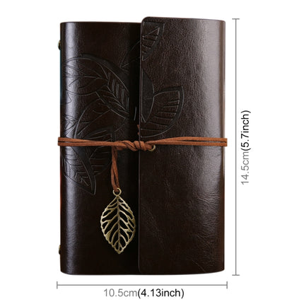 Creative Retro Autumn Leaves Pattern Loose-leaf Travel Diary Notebook, Size: S