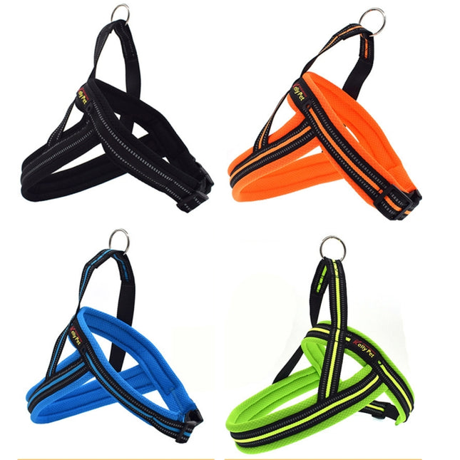 Pet Dogs A7 Reflective Polyester Chest Harness Lead Leash Traction Big Dogs Safety Chain Rope Collar, Size: S, 2.0*50*62cm