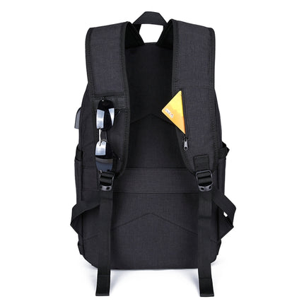 Multi-Function Large Capacity Travel Casual Backpack Laptop Computer Bag with External USB Charging Interface & Headphone Jack & Anti-theft Lock for Men
