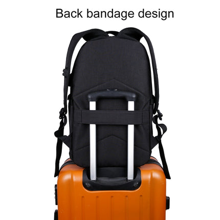 Multi-Function Large Capacity Travel Casual Backpack Laptop Computer Bag with External USB Charging Interface & Headphone Jack & Anti-theft Lock for Men