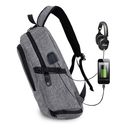 Multi-Function Large Capacity Travel Casual Backpack Laptop Computer Bag with External USB Charging Interface & Headphone Jack & Anti-theft Lock for Men