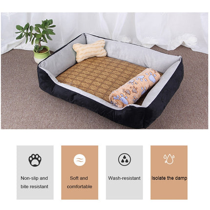 Dog Bone Pattern Big Soft Warm Kennel Pet Dog Cat Mat Blanket, Size: XS, 50×40×15cm