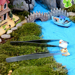 4pcs Stainless Steel Plants Cleaner Tool Crooked Tweezer Plants Cleaning Tool Aquarium Maintenance Tools Marine Aquarium Live Plants Tweezers,Length:17cm, 17cm