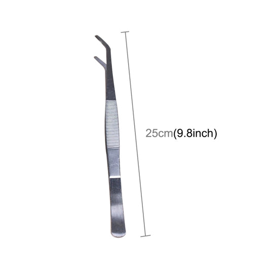 3pcs Stainless Steel Plants Cleaner Tool Crooked Tweezer Plants Cleaning Tool Aquarium Maintenance Tools Marine Aquarium Live Plants Tweezers,Length:25cm, 25cm