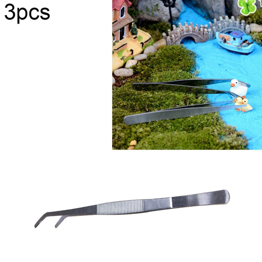 3pcs Stainless Steel Plants Cleaner Tool Crooked Tweezer Plants Cleaning Tool Aquarium Maintenance Tools Marine Aquarium Live Plants Tweezers,Length:25cm, 25cm