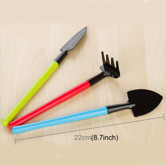 Rake Shovel Digging Trowel 3 Sets Colorful Wooden Handle Metal Head Mini Garden Plant Tool Gardening Tool Garden Flower Tools Garden Tools Combination Set,Random Color Delivery, Plant Tool 4
