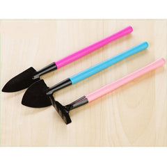 Rake Shovel Digging Trowel 3 Sets Colorful Wooden Handle Metal Head Mini Garden Plant Tool Gardening Tool Garden Flower Tools Garden Tools Combination Set,Random Color Delivery, Plant Tool 4