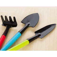 Rake Shovel Digging Trowel 3 Sets Colorful Wooden Handle Metal Head Mini Garden Plant Tool Gardening Tool Garden Flower Tools Garden Tools Combination Set,Random Color Delivery, Plant Tool 4