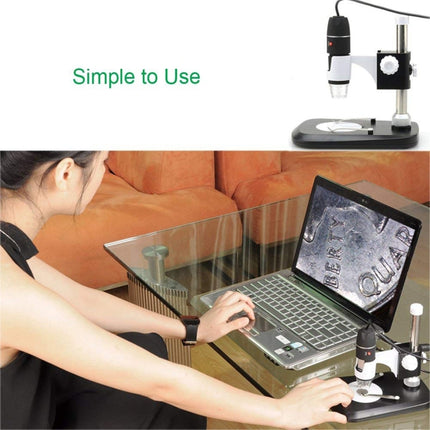 DMS-MDS800 40X-1600X Magnifier 2.0MP Image Sensor USB Digital Microscope with 8 LEDs & Professional Stand