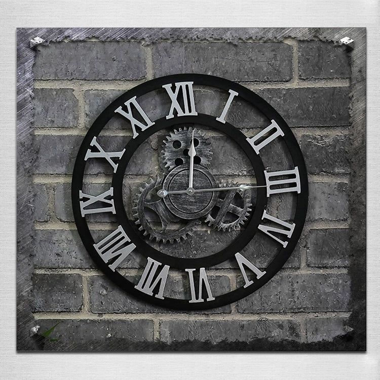 Originality American Industrial Style Wood Vintage Old Gear Wall Clock, Diameter: 50cm