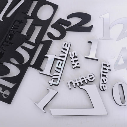 Creative 3D Mirror DIY Wall Sticker Clock, Size: 120*120cm, Size: 120*120cm(Yellow), Size: 120*120cm(Black), Size: 120*120cm(White)