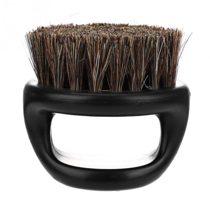 Men Ring Design Portable Boar Brush Black ABS Haircut Cleaning Shaving Brush