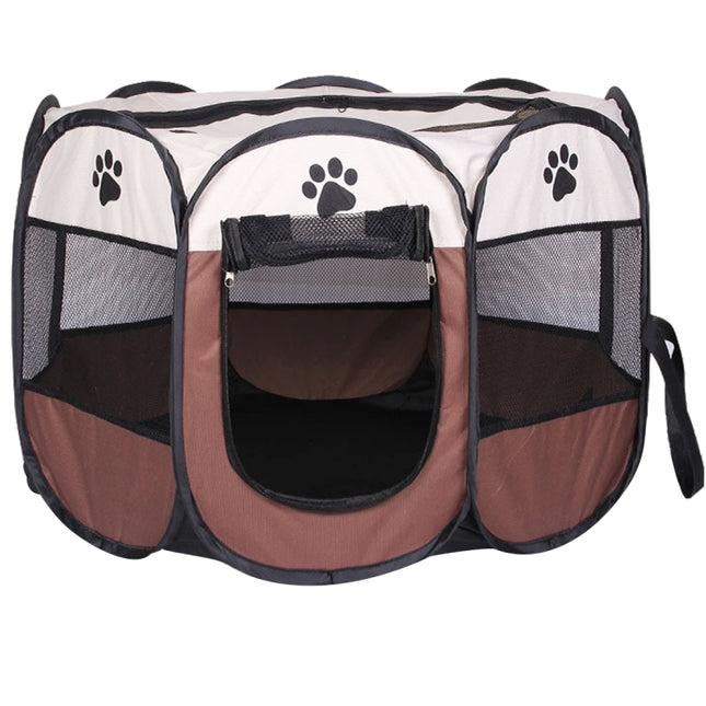 Fashion Oxford Cloth Waterproof Dog Tent Foldable Octagonal Outdoor Pet Fence, S, Size: 73 x 73 x 43cm, Size: S (Yellow), Size: S (Red), Size: S (Magenta), Size: S (Blue), Size: 73 x 73 x 43cm(Coffee)