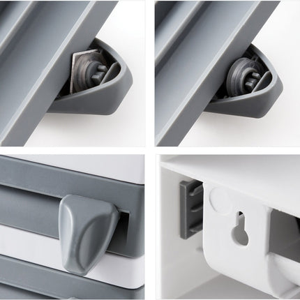 Kitchen Wall Mounted Cling Film Holder Wrap Storage Rack Hanger Rack Cutting Device, Size: 39 x 10 x 24cm, Grey