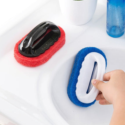 2pcs  Decontamination Sponge Hard Bottom Cleaning Brushes Dry and Wet Cleaning Brush for Kitchen / Cooking Bench / Bathroom / Bathtub , Random Color Delivery, Dry and Wet Cleaning Brush