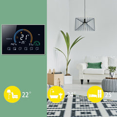 BHT-8000-GCLW Controlling Water/Gas Boiler Heating Energy-saving and Environmentally-friendly Smart Home Negative Display LCD Screen Round Room Thermostat with WiFi