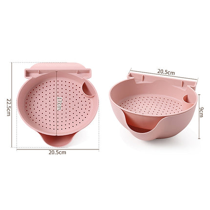 Kitchen Double Layer Fruit Bowl Washing Basket Lazy Bracket Snack Nuts Bowl