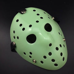 Halloween Party Cool Thicken Jason Mask, Fluorescent Green, Gold, Red + White, Silver, White