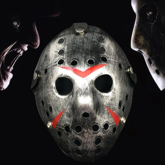 Halloween Party Cool Thicken Jason Mask, Silver, Fluorescent Green, Gold, Red + White