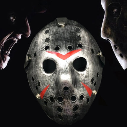 Halloween Party Cool Thicken Jason Mask, Silver, Fluorescent Green, Gold, Red + White