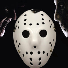 Halloween Party Cool Thicken Jason Mask, Fluorescent Green, Gold, Red + White, Silver, White