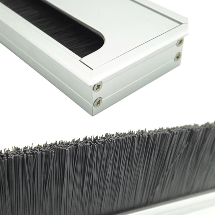 8x16cm Desk Dustproof Aluminum Wire Box Threading Box with Brush