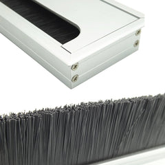 8x16cm Desk Dustproof Aluminum Wire Box Threading Box with Brush