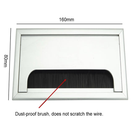 8x16cm Desk Dustproof Aluminum Wire Box Threading Box with Brush