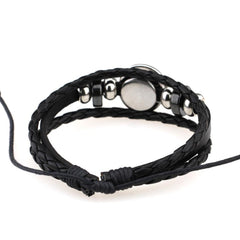European and American Hand-knitted Beaded Retro DIY Bracelet Constellation Leather Punk Fashion Bracelet