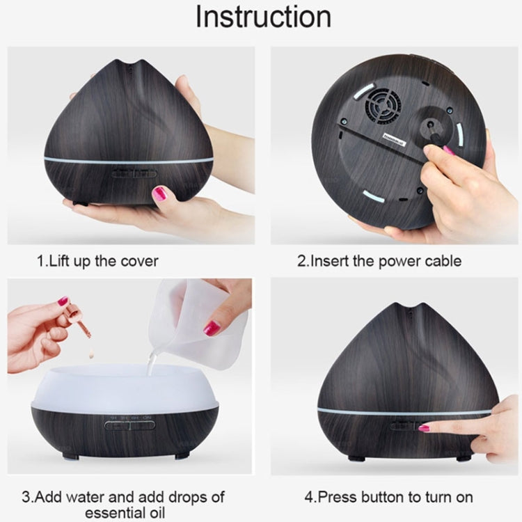 Peach Shape Wood Grain Remote Control Ultrasonic Humidifier Aromatherapy Machine Automatic Alcohol Sprayer with LED Lights, Capacity: 400mL, AU Plug (Light Wood Color), Peach Shape Light Wood Color, Diamond Dark Wood Color, Diamond Light Wood Color����...