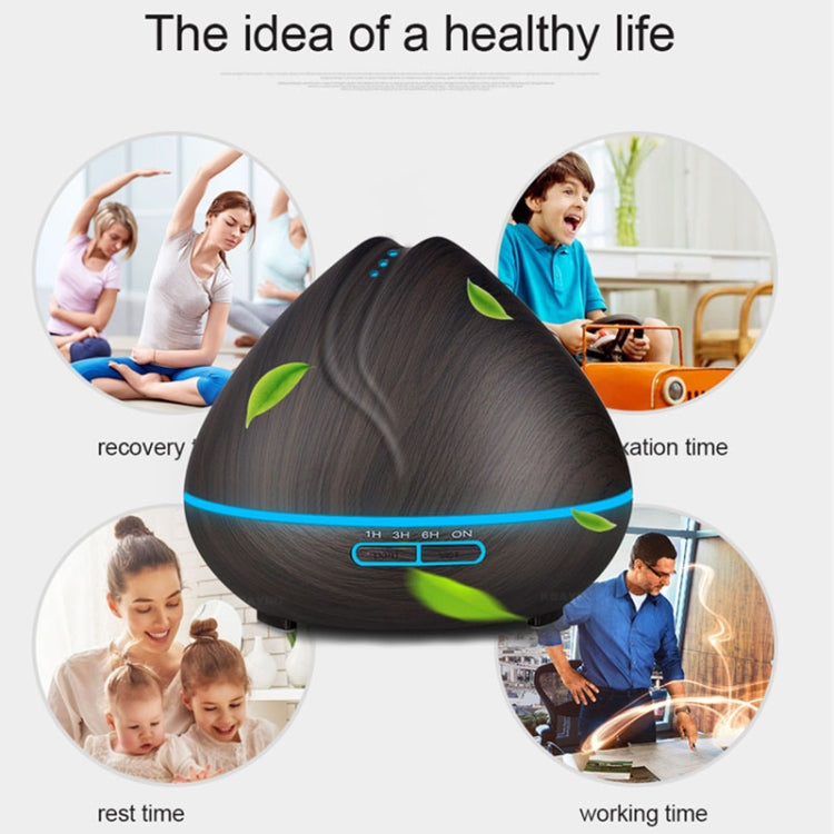 Peach Shape Wood Grain Remote Control Ultrasonic Humidifier Aromatherapy Machine Automatic Alcohol Sprayer with LED Lights, Capacity: 400mL, AU Plug (Light Wood Color), Peach Shape Light Wood Color, Diamond Dark Wood Color, Diamond Light Wood Color����...