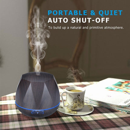 Peach Shape Wood Grain Remote Control Ultrasonic Humidifier Aromatherapy Machine Automatic Alcohol Sprayer with LED Lights, Capacity: 400mL, EU Plug (Dark Wood Color), Diamond Dark Wood Color, Diamond Light Wood Color, Peach Shape Dark Wood Color