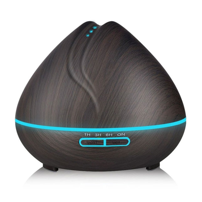 Peach Shape Wood Grain Remote Control Ultrasonic Humidifier Aromatherapy Machine Automatic Alcohol Sprayer with LED Lights, Capacity: 400mL, UK Plug (Dark Wood Color), Peach Shape Dark Wood Color, Peach Shape Light Wood Color, Diamond Dark Wood Color  ...