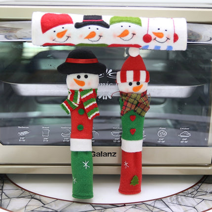 3 in 1 Christmas Style Cloth Fridge Microwave Oven Door Handle Cover Set, Size: 23*14cm, 3 in 1 Set