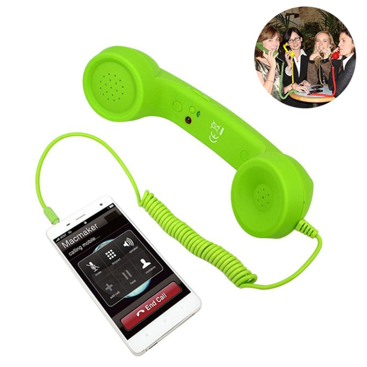 Receptor de teléfono celular antirradiación con micrófono y conector de 3,5 mm para teléfono retro