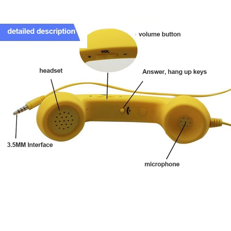 Receptor de teléfono celular antirradiación con micrófono y conector de 3,5 mm para teléfono retro