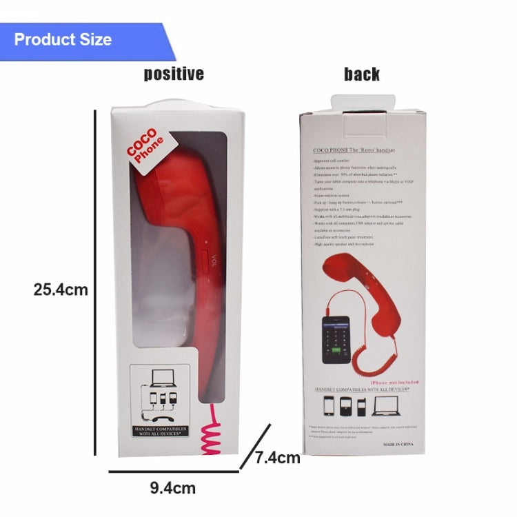 Receptor de teléfono celular antirradiación con micrófono y conector de 3,5 mm para teléfono retro