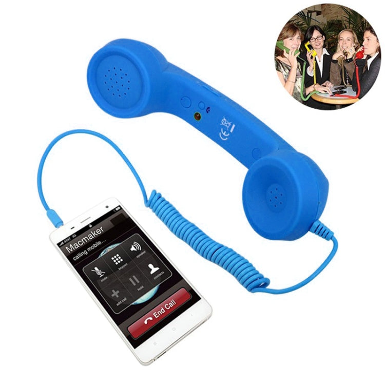 Receptor de teléfono celular antirradiación con micrófono y conector de 3,5 mm para teléfono retro