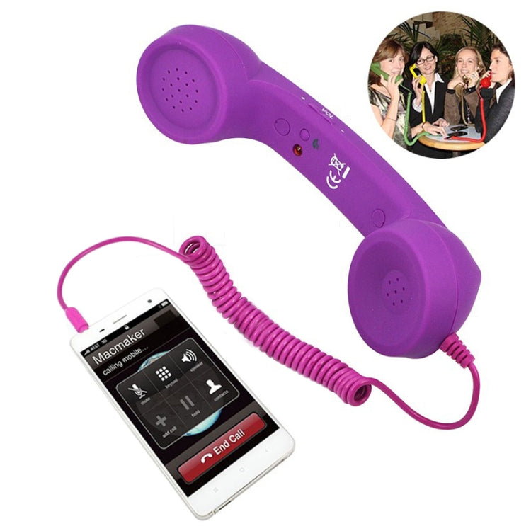 Receptor de teléfono celular antirradiación con micrófono y conector de 3,5 mm para teléfono retro