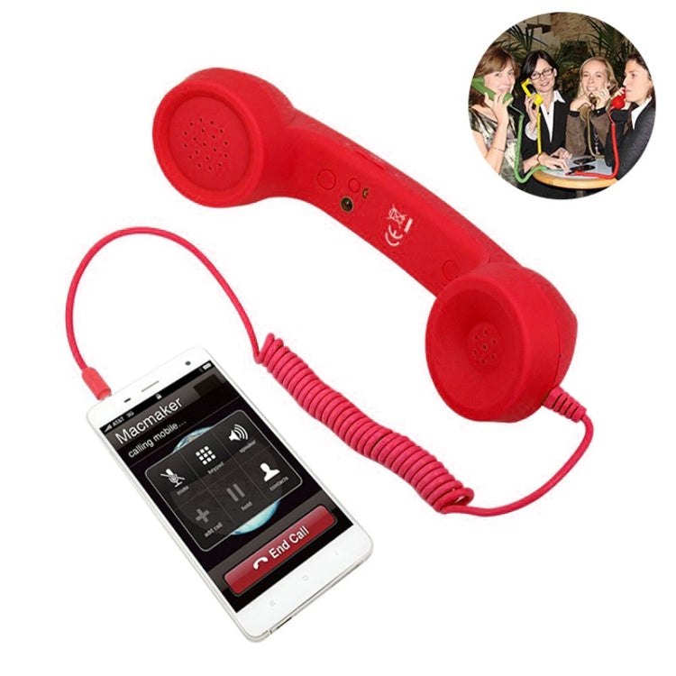 Receptor de teléfono celular antirradiación con micrófono y conector de 3,5 mm para teléfono retro