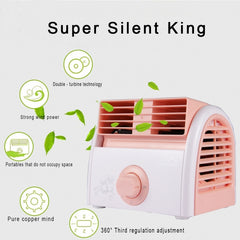 30W Turbine No Blade Mini Desktop Mute Fan for Dormitory / Bedroom / Living Room / Office, 3 Kinds Speed Mode, AC 220V