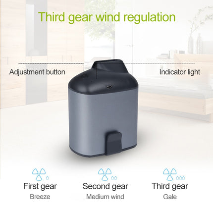 Portable Creative Hanging Waist USB Fan with Three Adjustable Wind Speed, Black, Grey