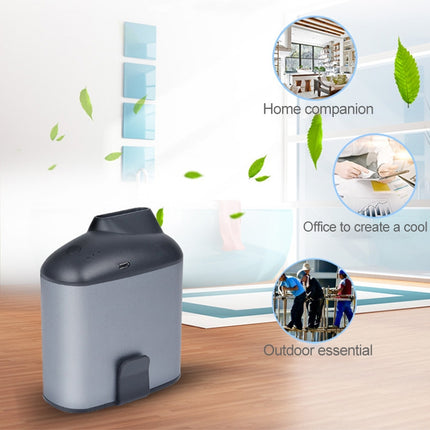 Portable Creative Hanging Waist USB Fan with Three Adjustable Wind Speed, Black, Grey