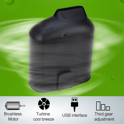 Portable Creative Hanging Waist USB Fan with Three Adjustable Wind Speed, Black, Grey