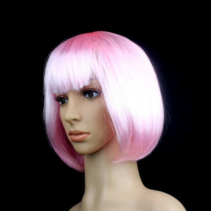 Party Cosplay Headwear Straight Short PET Wigs for Female(Lavender)