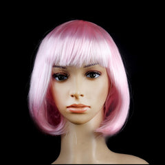 Party Cosplay Headwear Straight Short PET Wigs for Female(Lavender)