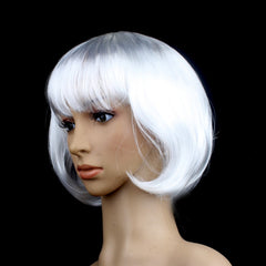 Party Cosplay Headwear Straight Short PET Wigs for Female(Lavender)