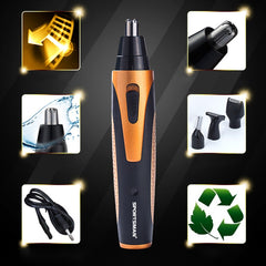 SPORTSMAN Four-in-one USB Rechargeable Ear Nose Trimmer Beard Face Shaver Eyebrows Hair Trimmer For Men(gold USB type), Gold USB Type