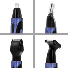 SPORTSMAN Four-in-one USB Rechargeable Ear Nose Trimmer Beard Face Shaver Eyebrows Hair Trimmer For Men(blue USB type), Blue USBType